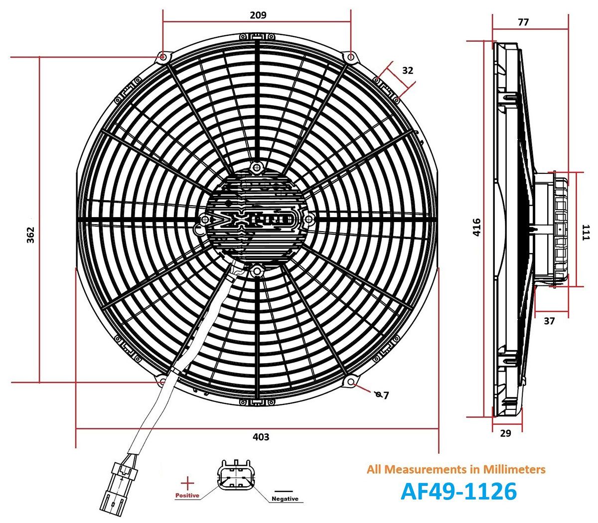 Aeroflow 16" Brushless Electric Fan | AF49-1126